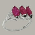 thumbnail image 2 of LBG British Made 14k White Gold Natural Ruby Womens Anniversary Ring - 33 size options - Size 9, 2 of 5