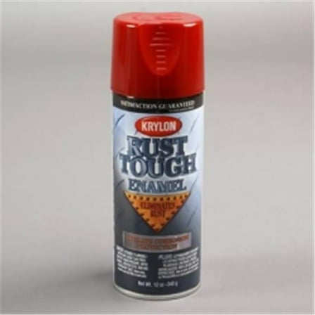 12 oz Can Rus Tough Enamel Paint with Cherry Red & One Coat Coverage