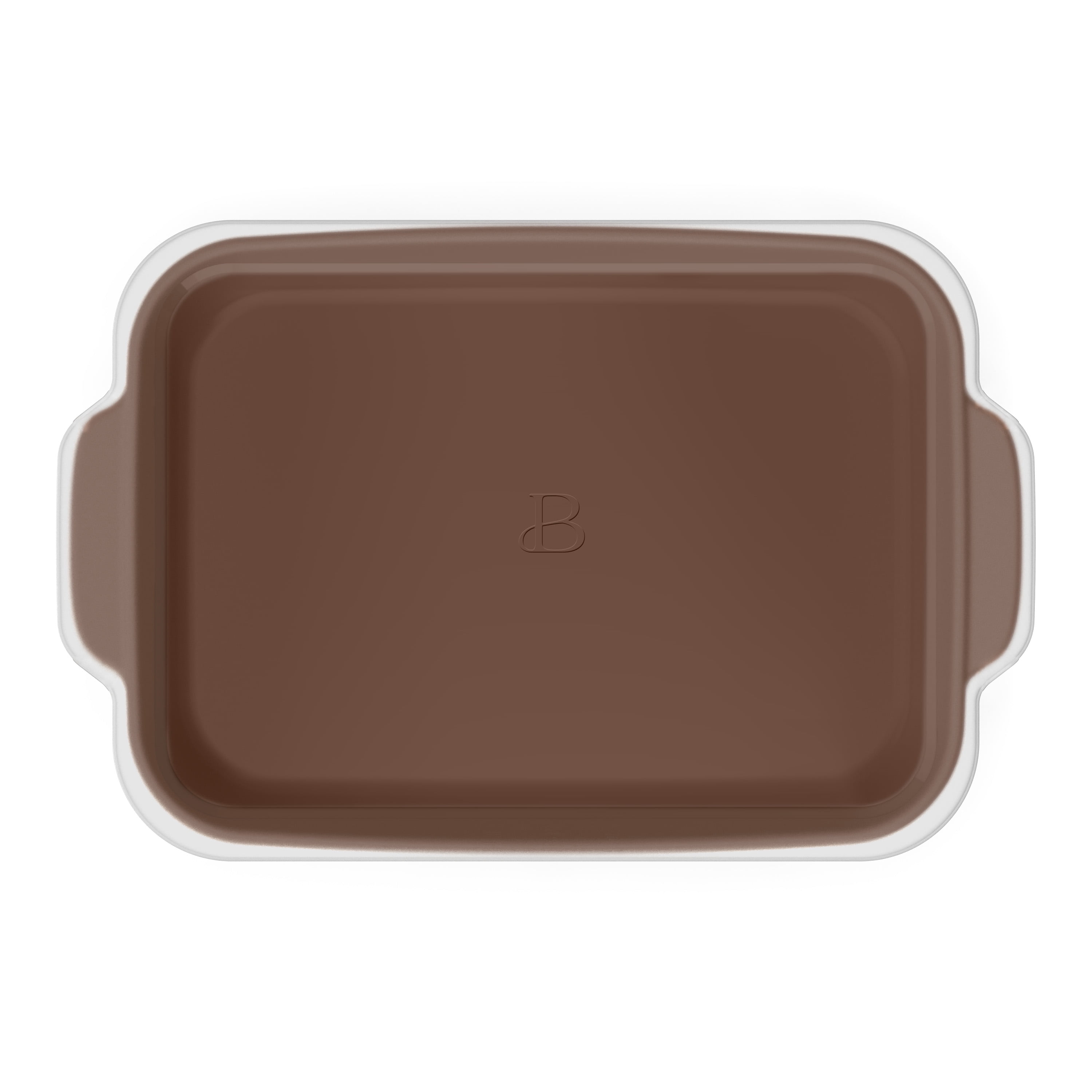 Beautiful 9”x 13” Stoneware Baker with Plastic Lid, Chocolate by Drew Barrymore