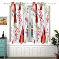 thumbnail image 2 of Red Birds Fruit Leaves Black Out Curtains Aesthetic for Bedroom Living Room Sliding Glass Doors Kitchen Windows 2 panels set, 2 of 5