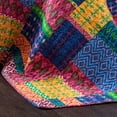 Lush Decor Misha 3-Piece Reversible Quilt Set - King Size, Bohemian Patchwork & Diamond Print, 100% Cotton (Fuschia/Blue)