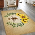thumbnail image 3 of Sunflowers Kitchen Runner Rug 2.7x5 Washable Runners for Hallway Non Slip Farmhouse Bees Spring Summer Watercolor Floral Leaf Large Area Rug Indoor Floor Carpet for Bathroom Laundry Entryway Bedroom, 3 of 8