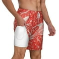 thumbnail image 2 of Sigee Beef Steaks Print Mens Swim Trunks with Compression Liner Quick Dry Swim Stretch Beach Shorts with Pockets,S-3XL, 2 of 7