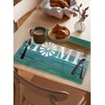 thumbnail image 3 of Brown Turquoise Placemats Set of 4 Wood Grain Farmhouse Vintage HOME Heat Insulation Washable Place Mats, Rustic Non-Slip Table Mats for Dining Table Party Kitchen Decor,13x19 Inch, 3 of 4