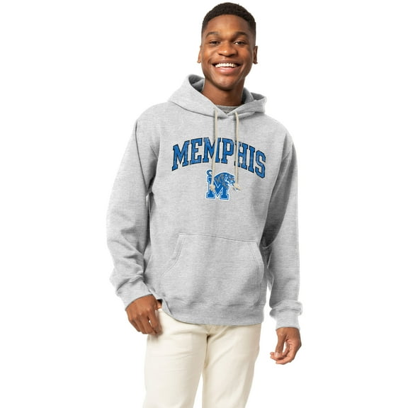 Men's-League Collegiate Wear Heather Gray Memphis Tigers Essentials 2.0 Fleece Pullover Hoodie