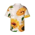 thumbnail image 3 of Balery Sunflower 5 Print Men's Hawaiian Shirts Short Sleeve Beach Shirt Relaxed Fit Vacation Button Down Shirts-Large, 3 of 9