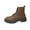 Brown, variant on Womens Combat Boot Lace Up Side Zip Up Fall Winter Mid Calf Boots Round Toe Platform Chunky Bottom Leather Boot Shoes