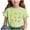 Green, variant on Bovxnpu Summer Girls Top, Short Sleeve T-shirt for Kids, Printed Pattern T-shirt With Short Sleeves For Children Round Neck Half Sleeve Casual Versatile Top 3-4 Years
