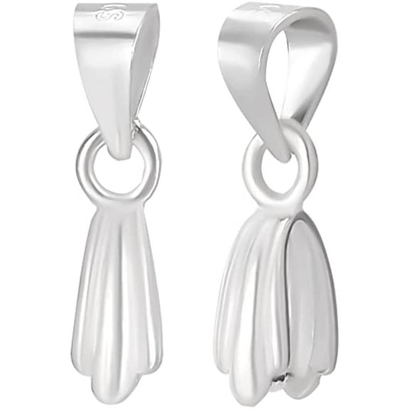 10Pcs Pendant Pinch Bails 925 Sterling Silver Ice Pick Pinch Bails Pendant Connector for Necklace Jewelry DIY Craft Making