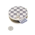 thumbnail image 3 of Daisy Rose Round Checkered Coin Purse Pouch Change Wallet Holder with clasp - PU Vegan Leather - CREAM CHECKERED, 3 of 9