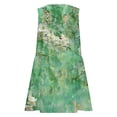 thumbnail image 4 of Viikei Summer Dresses for Women 2025,Women Casual Loose Summer Print Pleated Sleeveeless V-Neck Dress with Pocket Green XL, 4 of 7