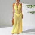 thumbnail image 6 of Idoravan Beach Cover Ups for Women Crochet Women's Fashion Casual Solid Color Round-Neck Summer Sleeveless Blouses Cover Ups, 6 of 7