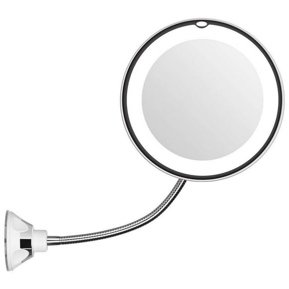 Amdohai 10X Magnifying Makeup Mirror, LED Mirror Adjustable Flexible Gooseneck Locking Suction Cosmetic Mirror, Magnification Mirrors,Vanity Mirror For Bedroom Bathroom