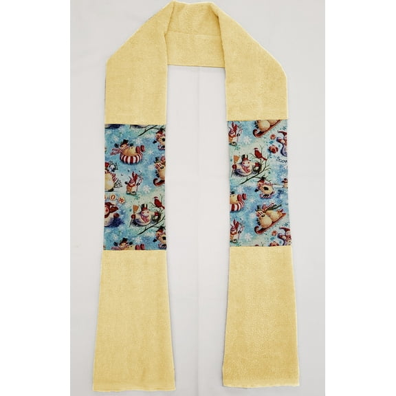 Christmas Snowman Kitchen Towel Boa / Scarf (Yellow)