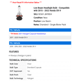 thumbnail image 2 of Low Beam Headlight Bulb - Compatible with 2015 - 2022 Honda CR-V 2016 2017 2018 2019 2020 2021, 2 of 2