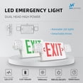 thumbnail image 2 of 1PK Red Exit Sign with Emergency Lights, Two Adjustable Square Heads LED Emergency Exit Light with Battery Backup, UL Listed, AC 120/277V, Commercial Emergency Lights Combo for Business, 2 of 7