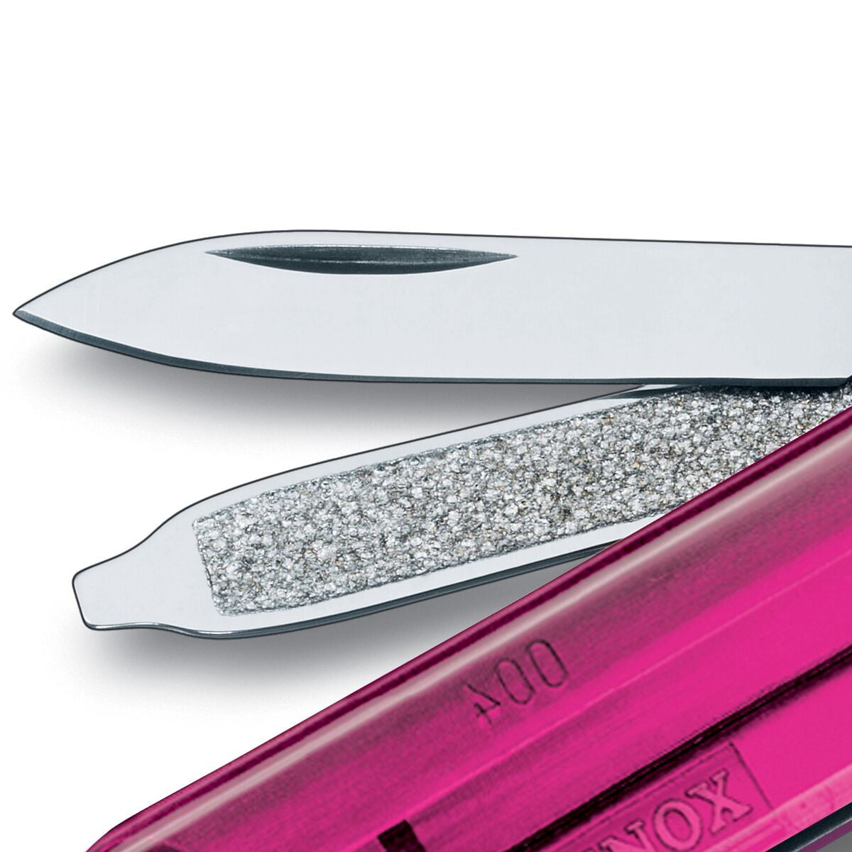 Victorinox Classic SD Swiss Army Knife, Compact, 7 Functions, Swiss Made Pocket Knife with Small Blade, Screwdriver and Key Ring - Transparent Pink