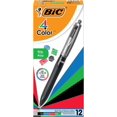 thumbnail image 1 of BIC 4 Color Grip Retractable Ballpoint Pen, Long-Lasting Ink and Comfortable Grip, 12-Count in Assorted Ink-(Multicolor), 1 of 3