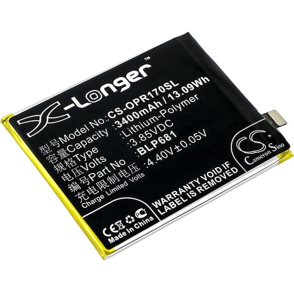 3400mAh BLP681 Battery for OPPO PAGT00 R17 R17 Dual SIM TD-LTE R17 Dual SIM