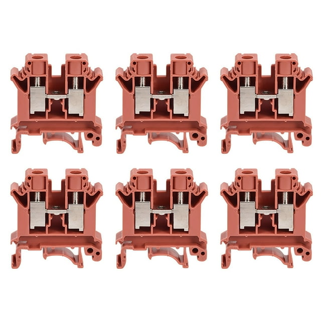 Unique Bargains Borne de Rail DIN UK10N 800V 76A Connecteur de Vis 0.5-10mm2 Rouge 6 Pcs