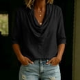 thumbnail image 6 of Warop Womens 3/4 Sleeve Tops Fall Cowl Neck Shirts Solid Office Business Dressy Casual Outfits, 6 of 6