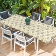 thumbnail image 2 of Yellow Flower Pattern Table Cloths for 8 Foot Rectangle Tables, Vintage Botanical Floral Simple Yellow Patio Waterproof Elastic Fitted Tablecloths, Washable Rectangular Table Cover for Camping, 2 of 8