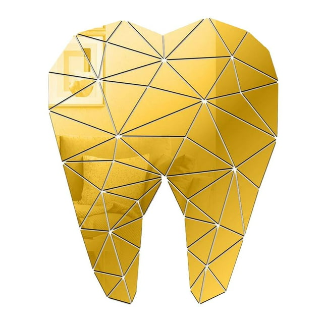 Calcomanía extraíble para pared, diseño , decoración de , s de superficie de espejo acrílico para el hogar, sa de estar, baño dorado Baoblaze pegatinas de pared para sala de estar