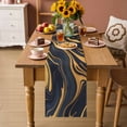 thumbnail image 3 of Abstraction Marble Texture Pattern Table Runner 70 Inches Long,Kitchen Dining Tablerunners Gold Striped Linen Table Runners Dresser Scarves for Home Dinner Wedding Holiday Party Decor, 3 of 9