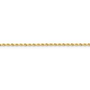 14k Yellow Gold 10in 2.5mm D/C Rope with Lobster Clasp Anklet Chain