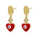 thumbnail image 4 of Pendientes colgantes de corazón chapados en oro de 18 k Yashi con esmalte de ojo malvado Blanco, 4 of 5