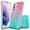 Pink/Teal, variant on Samsung Galaxy S22 Case, Rosebono Hybrid Gradient Transparent Soft TPU Clear Skin Cover Case For Samsung Galaxy S22 (Blue)