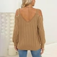 thumbnail image 3 of Sevevn Sweaters for Women Women's Fashion Oversize Neck Long Sleeved Sexy Off Shoulder Loose Pullover Sweater Gift for Adults, 3 of 3
