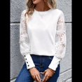thumbnail image 4 of Top de Cuello Redondo con Encaje Bordado y Larga en Color Liso para Mujer L, 4 of 9