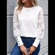 thumbnail image 4 of Top de Cuello Redondo con Encaje Bordado y Larga en Color Liso para Mujer XXL, 4 of 9