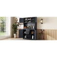 thumbnail image 3 of Dark blue coffee bar cabinet offers flexible storage for coffee and wine in rooms, 3 of 7