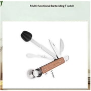 All in One Bartender Multitool Set, 10 in 1 Bar Tool with Strainer, Muddler, Reamer, Jigger, Stirrer, Corkscrew, Opener, Knife and Channel Knife for Camping, Travel and Outdoor Use