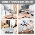 thumbnail image 4 of Romanda Height & Angle Adjustable Bed Desk with Light, 23.6"L X-Large Bed Desk for Laptop and Writing, Laptop Lap Desk with Storage Drawer and Bookstand, Bed Table Tray for Eating and Laptop, Silver, 4 of 7