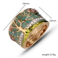thumbnail image 3 of Tree Of Life Gold Plated Ring Floral Alloy Jewelry European And American Style Sizes 6 7 8 9 Length 24 By 16mm, 3 of 5