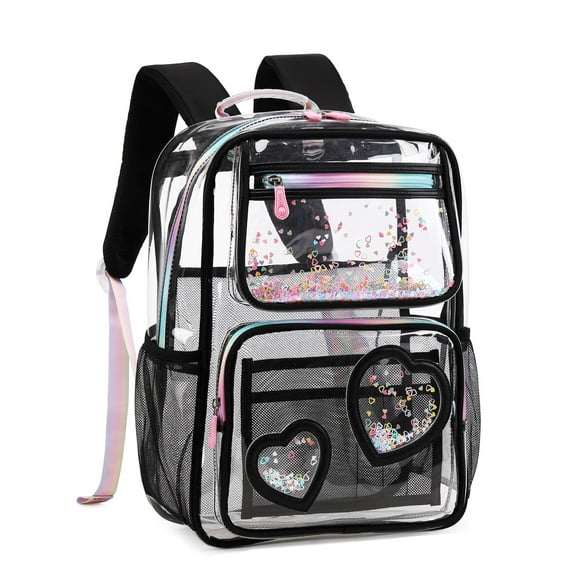 Mochila KIDNUO Clear para niñas y niños, color negro transparente