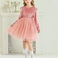 thumbnail image 5 of JUSLIO Dresses for Girls Tulle Ruffle Long Sleeve Girls Dress Round Neck Winter Casual Dresses, 5 of 9