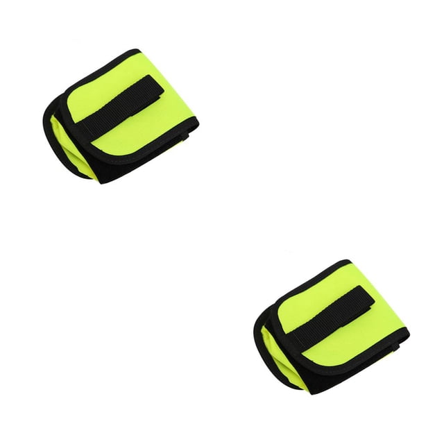 Eigraketly Bolsa de pesas para buceo, repuesto de 2 kg/5 libras, almacenamiento de vuelo trasero, bolsa de accesorios para deportes acuáticos de Amarillo fluorescente 2piezas