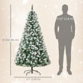 thumbnail image 3 of HOMCOM 6' Unlit Artificial Christmas Tree Hinged Flocked Xmas Tree w/ Stand, 3 of 10