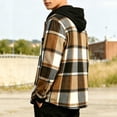 thumbnail image 5 of yillto Boys Plaid Jackets Flannel Hoodies Fall Fashion Long Sleeve Zip up Jacket Coat for Kids 5-15 Years, 5 of 7