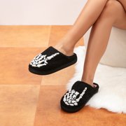BERANMEY Halloween Slippers for Women Perfect Soft Plush Comfy Warm Slip-On Cute Womens Slippers Indoor Fluffy House Slippers for Women and Men Non-slip Fuzzy Flat Slides