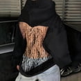 thumbnail image 6 of kaondbfi Hoodied Sweatshirts for Delicate Women Hollow Mesh Back Casual Long Sleeve Headband Pocket Womens Summer Fall Fashion Tops, 6 of 8