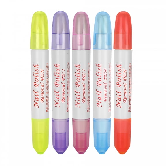 RAGUPEL Nail Polish Corrector Pen Remover DIY 5Pcs Easy Clean Tool for Manicure Pedicure