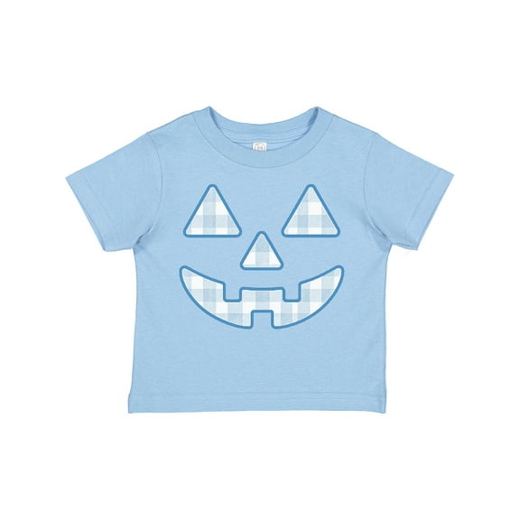 Inktastic Plaid Pumpkin Face Halloween Checkered Print Boys Toddler T-Shirt