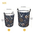 thumbnail image 3 of Balery Nautical Cesta de ropa redonda con asas, impermeable, independiente, para ropa, juguetes, dormitorio y familia-Small, 3 of 6