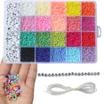 thumbnail image 2 of Coofit 3300PCS Seed Bead Set 4mm Mini DIY Craft Letter Bead with Holes &Rope for Bracelet Jewelry Making Kit, 2 of 6