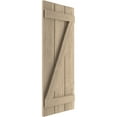 thumbnail image 3 of Ekena Millwork 16 1/2"W x 38"H Rustic Three Board Joined Board-n-Batten Rough Sawn Faux Wood Shutters w/Z-Board (Per Pair), Primed Tan, 3 of 10